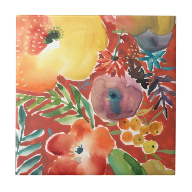 Abundant Florals III Ceramic Tile (Front)