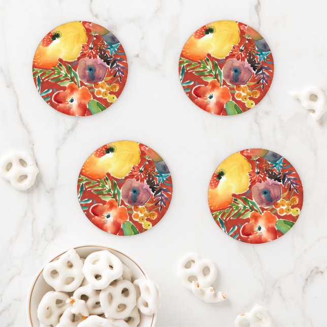 Abundant Florals III Coaster Set (In Situ)