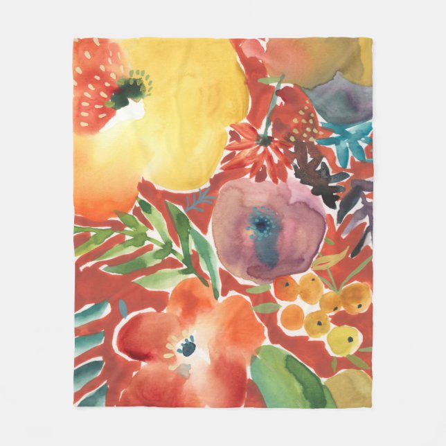 Abundant Florals III Fleece Blanket (Front)