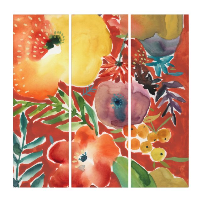 Abundant Florals III Triptych (Front)