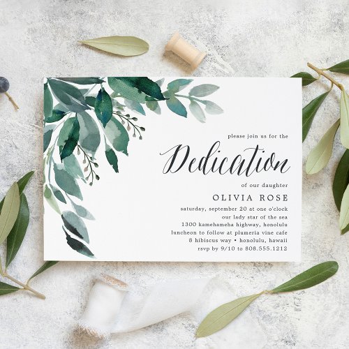 Abundant Foliage  Baby Dedication Invitation