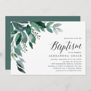 Abundant Foliage Baptism Invitation