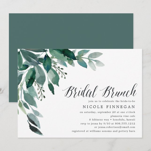 Abundant Foliage | Bridal Brunch Invitation (Front/Back)
