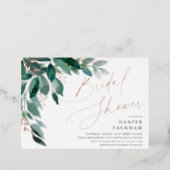 Abundant Foliage | Bridal Shower Foil Invitation (Standing Front)