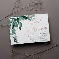 Abundant Foliage | Bridal Shower Foil Invitation