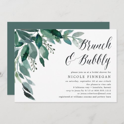 Abundant Foliage  Brunch  Bubbly Invitation