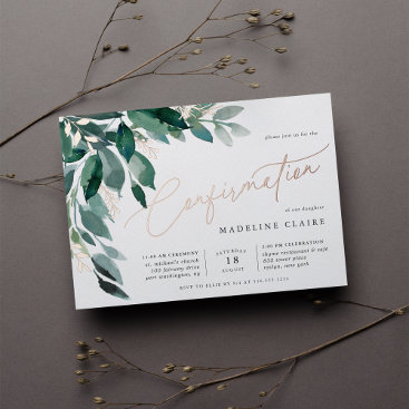 Abundant Foliage | Confirmation Foil Invitation