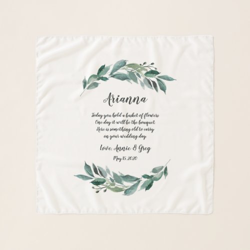 Abundant Foliage Flower Girl Poem Scarf