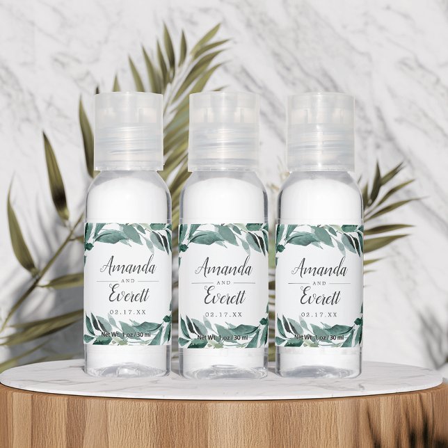 Abundant Foliage | Green & White Personalized Hand Sanitizer (Creator Uploaded)