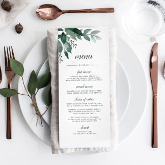 Abundant Foliage Menu Card
