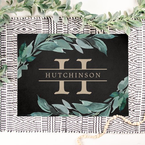 Abundant Foliage Monogram Doormat