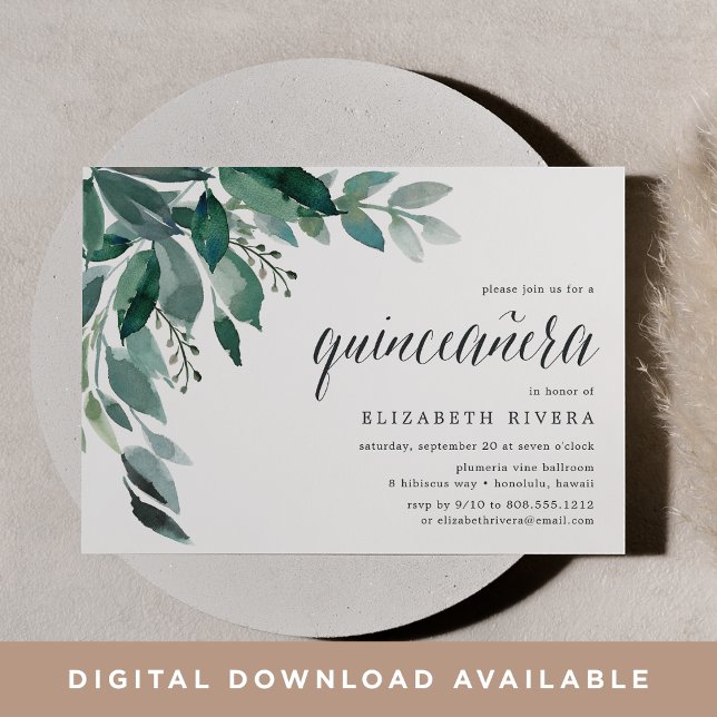 Abundant Foliage | Quinceanera Invitation (Creator Uploaded)
