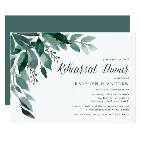 Abundant Foliage | Rehearsal Dinner Invitation