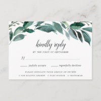 Abundant Foliage RSVP Card with Meal Choice