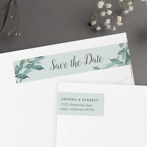 Abundant Foliage Save the Date Return Address Wrap Around Label