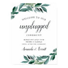 Abundant Foliage Unplugged Wedding Ceremony Sign