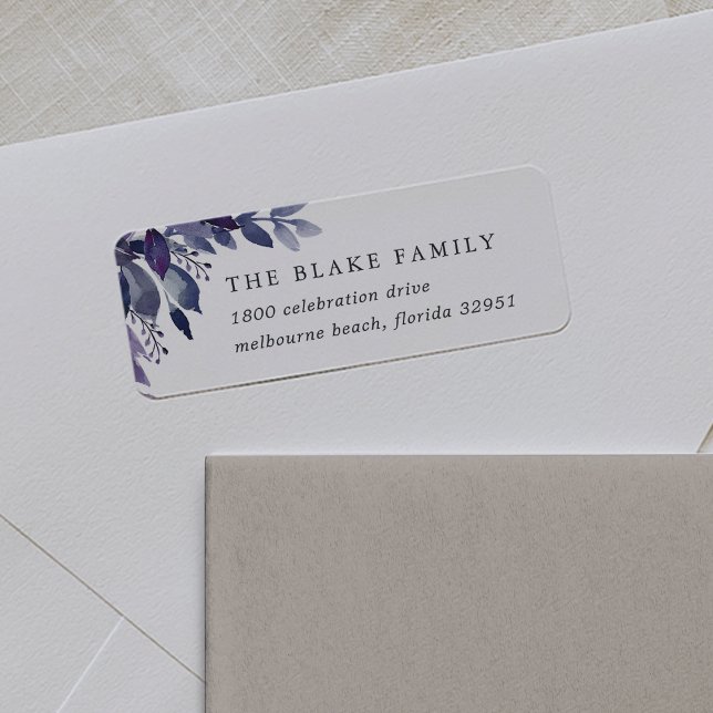 Abundant Foliage Violet Botanical Return Address Label (Creator Uploaded)