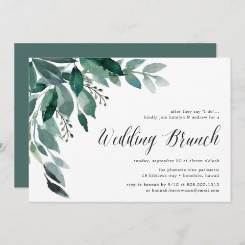 Abundant Foliage  Wedding Brunch Invitation