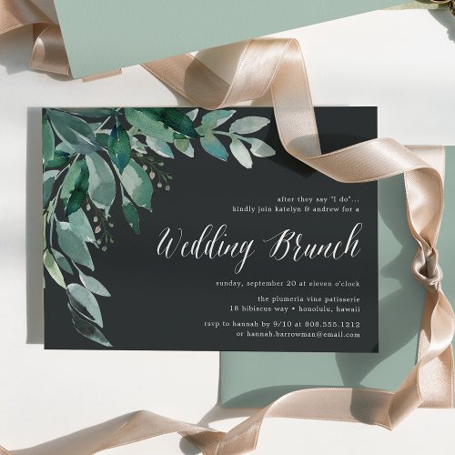 Abundant Foliage  Wedding Brunch Invitation