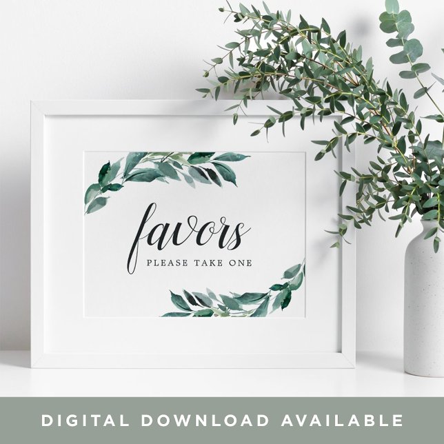 Abundant Foliage Wedding Favor Sign (Creator Uploaded)