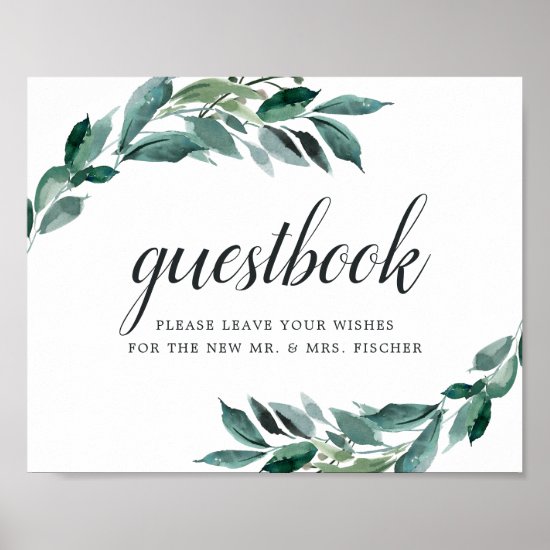 Abundant Foliage Wedding Guestbook Sign