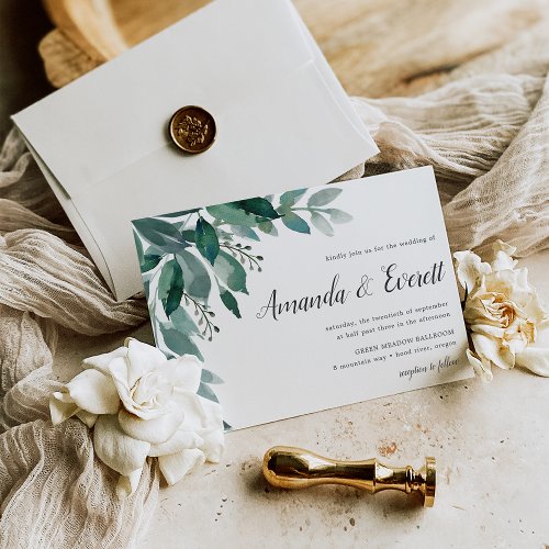 Abundant Foliage Wedding Invitation