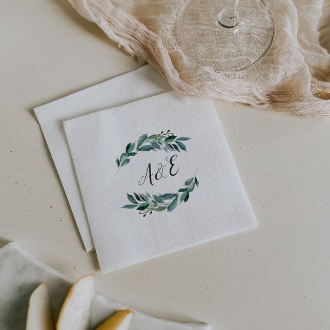 Abundant Foliage Wedding Monogram Napkins (Creator Uploaded)