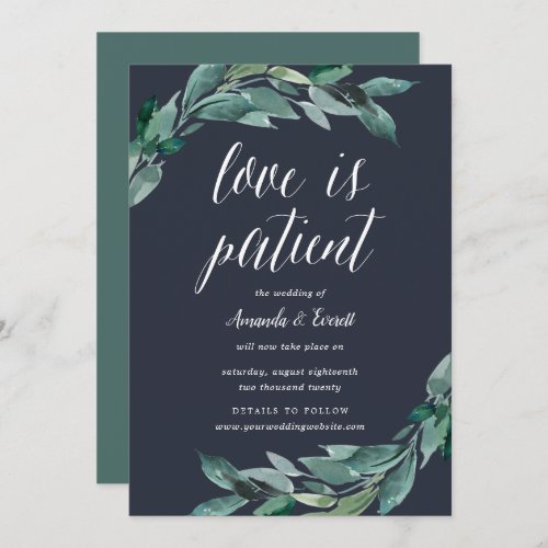 Abundant Foliage Wedding Postponement Announcement