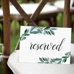 Abundant Foliage Wedding Reserved Seating Sign