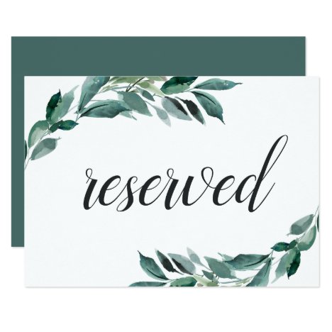 Abundant Foliage Wedding Reserved Sign Card