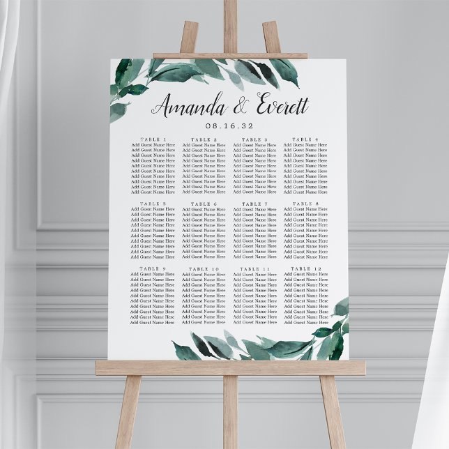 Abundant Foliage Wedding Seating Chart Foam Board (Creator Uploaded)