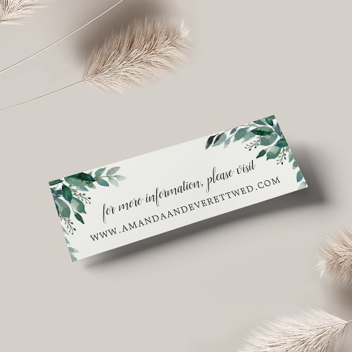 Abundant Foliage Wedding Website Cards  Mini