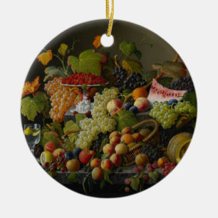 Abundant Fruit, 1858 (oil on canvas) Ceramic Ornament