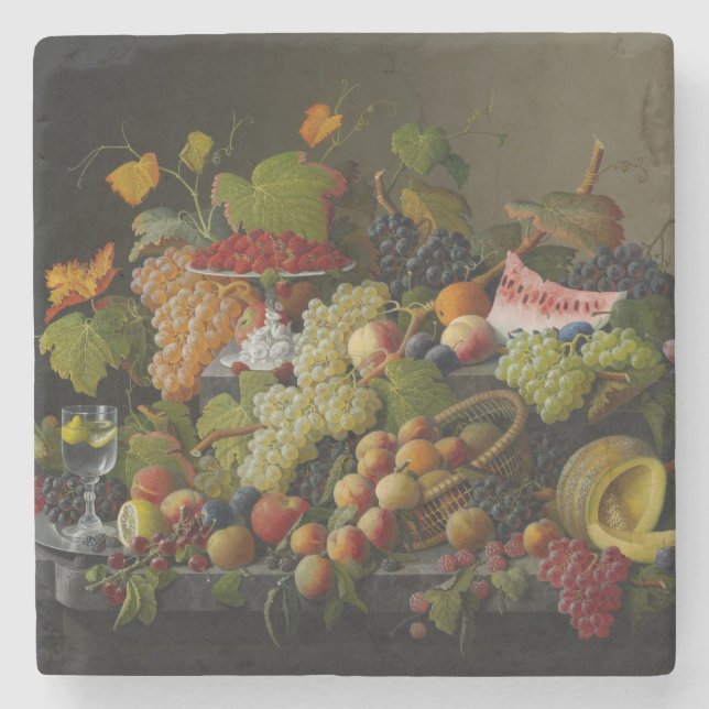 Abundant Fruit, 1858 (oil on canvas) Stone Coaster (Front)