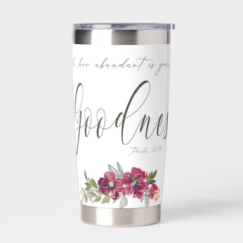 Abundant Goodness red floral  Insulated Tumbler