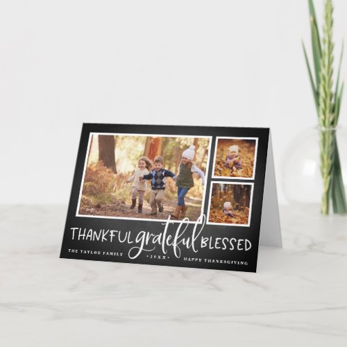 Abundant Gratitude Thanksgiving Photo Collage Card