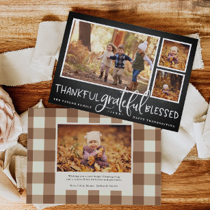 Abundant Gratitude Thanksgiving Photo Collage Card