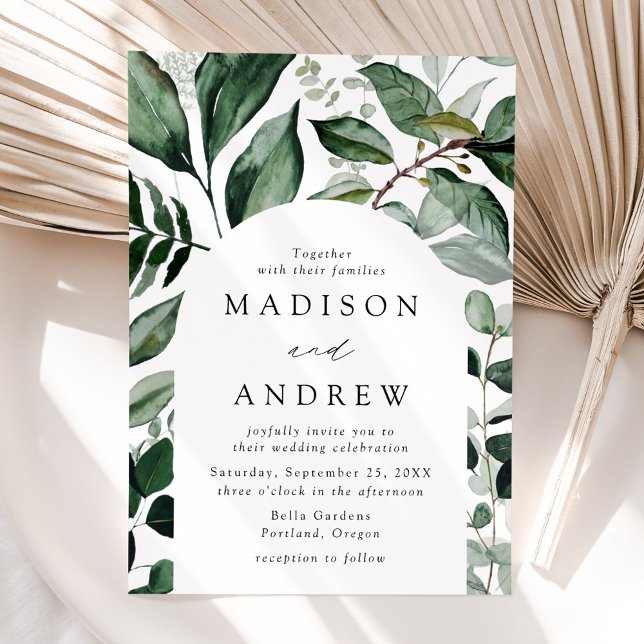 Abundant Greenery Arch Frame Wedding Invitation (Creator Uploaded)