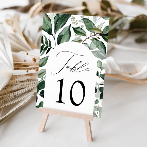 Abundant Greenery Arch Frame Wedding Table Number