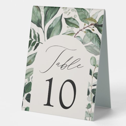 Abundant Greenery Arch Frame Wedding Table Number Table Tent Sign
