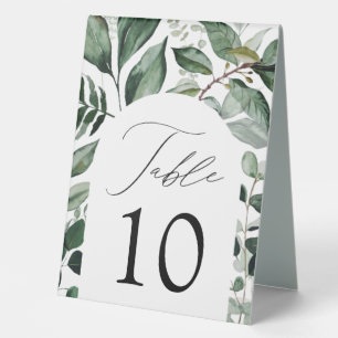 Abundant Greenery Arch Frame Wedding Table Number Tent