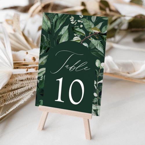 Abundant Greenery Arch Wedding Table Number