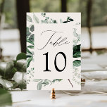 Abundant Greenery Cream Wedding Table Number Card<br><div class="desc">Elegant, botanical wedding table cards featuring the table number nestled in a rectangular frame surrounded by eucalyptus, ferns, and other rich greenery with a cream background. Personalize the number for each table card and add it to your cart. The 5x7 table numbers were designed to coordinate with our Abundant Greenery...</div>
