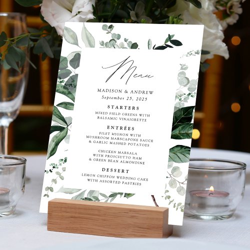 Abundant Greenery Dinner Wedding Menu