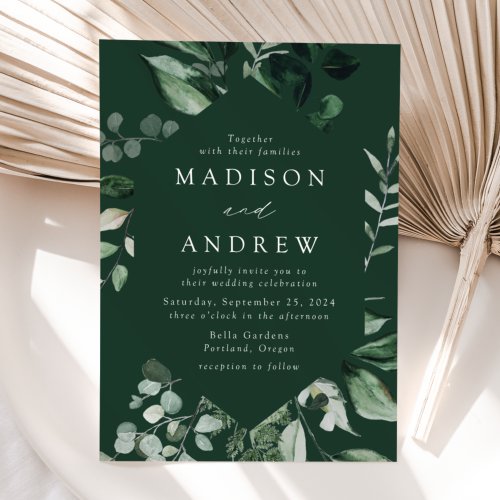 Abundant Greenery Frame Wedding Invitation