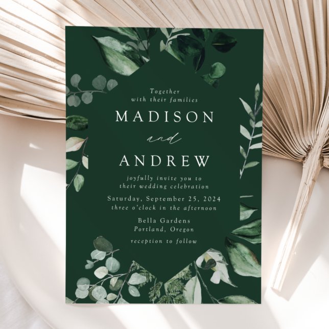 Abundant Greenery Frame Wedding Invitation (Creator Uploaded)