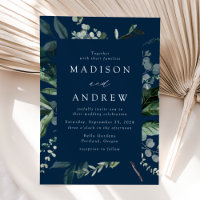 Abundant Greenery Navy Wedding