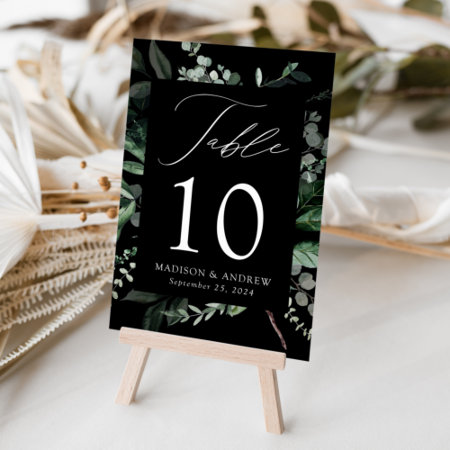 Abundant Greenery Personalized Wedding Table Number