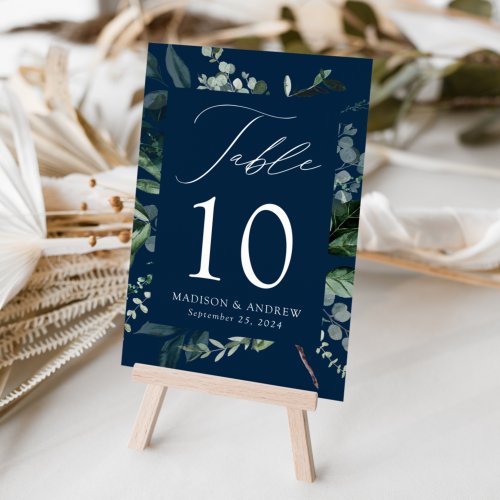 Abundant Greenery Personalized Wedding Table Number