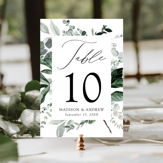 Abundant Greenery Table Number Card (Creator Uploaded)